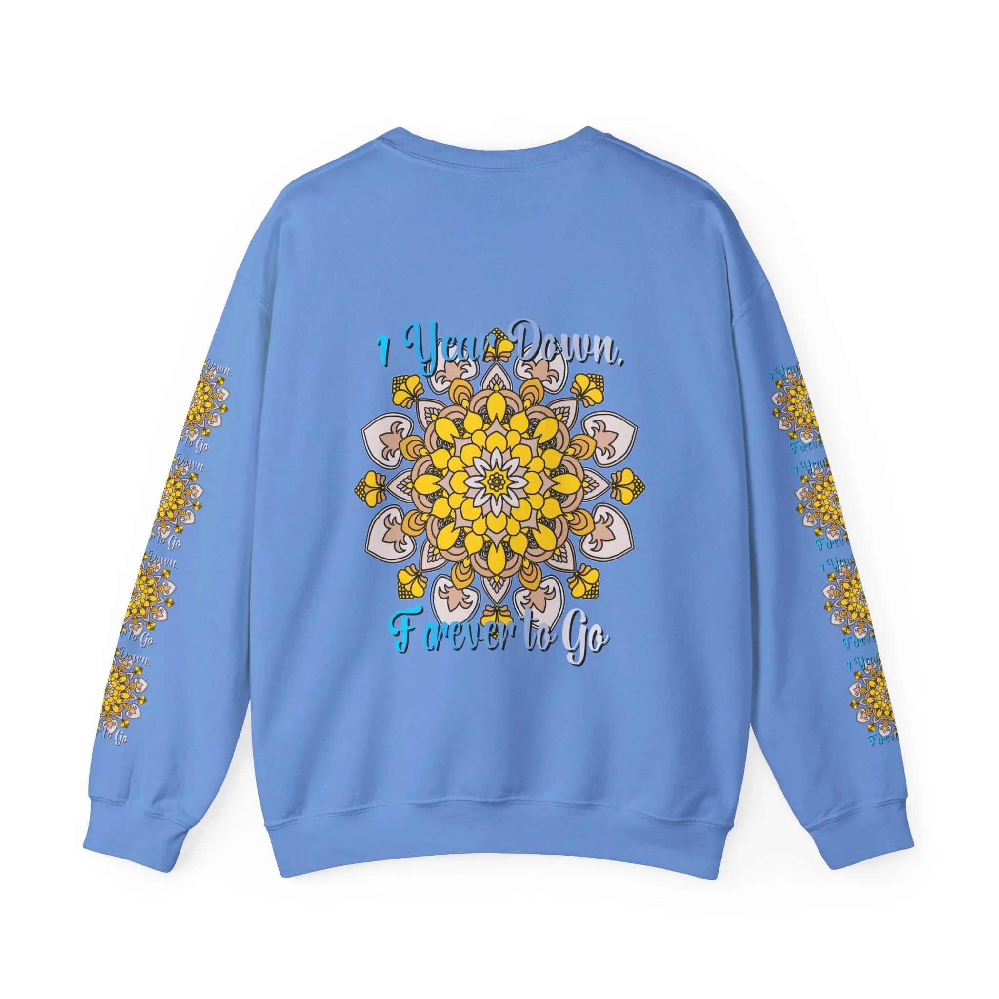 1 Year Wedding Anniversary Crewneck Sweatshirt with Handmade Mandala