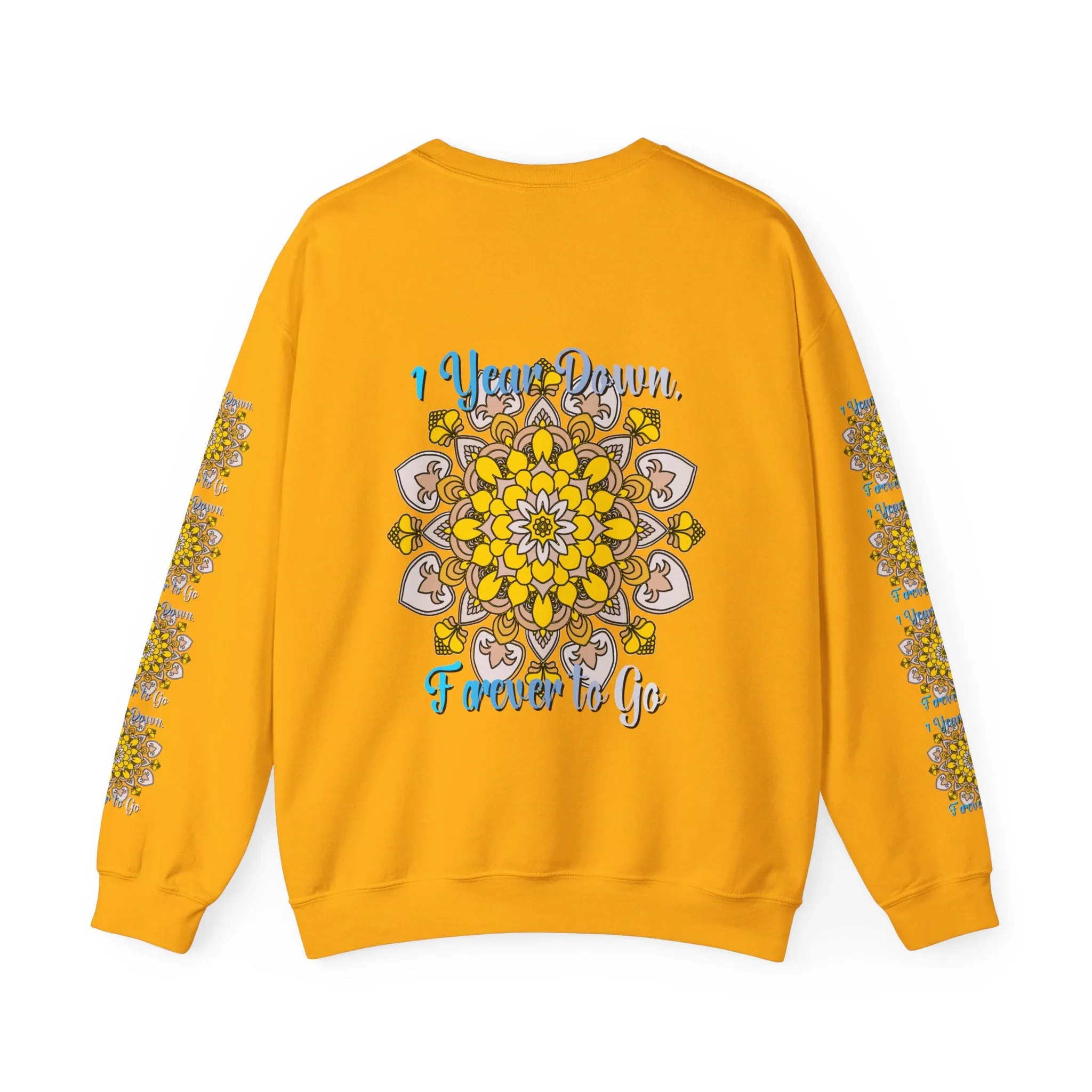 1 Year Wedding Anniversary Crewneck Sweatshirt with Handmade Mandala