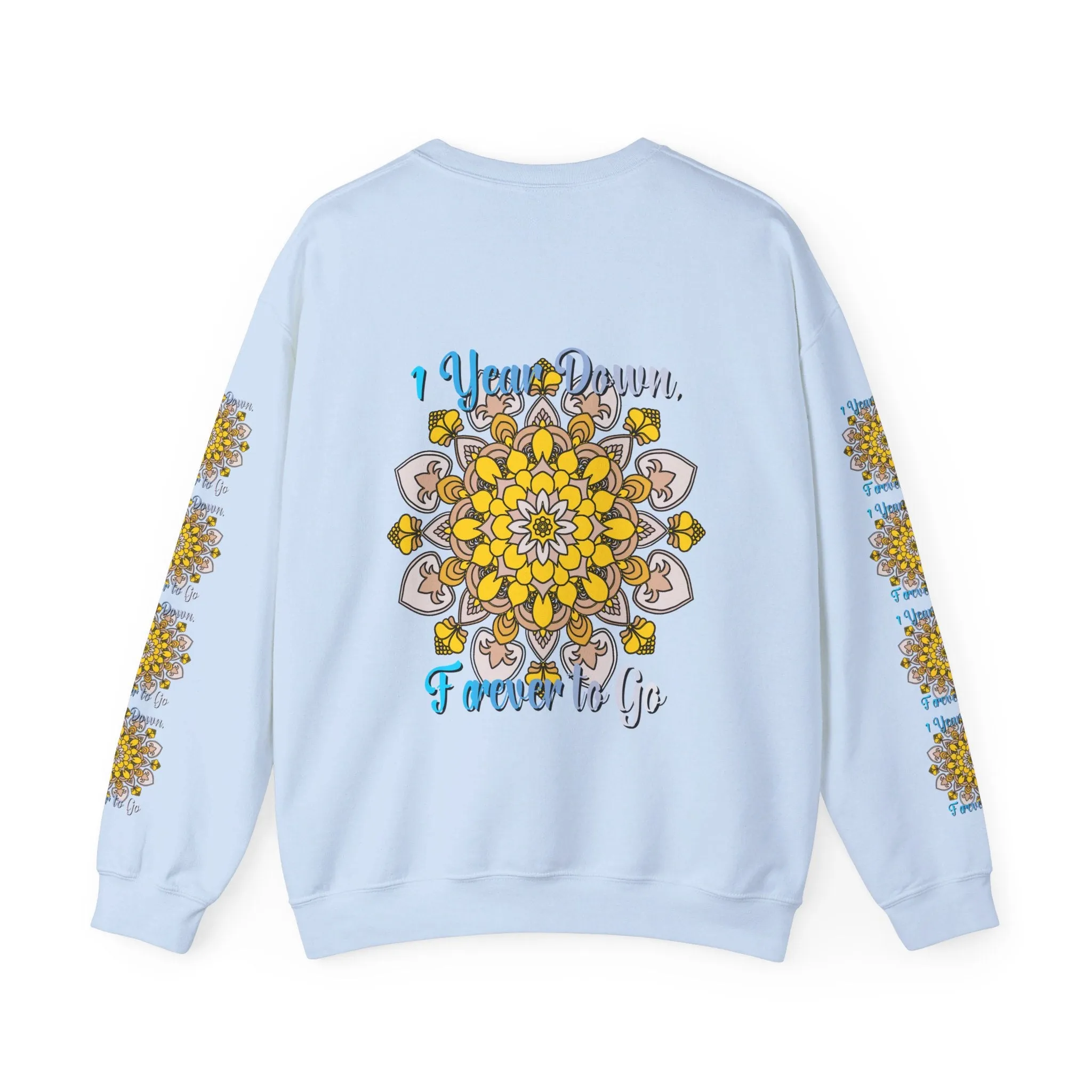 1 Year Wedding Anniversary Crewneck Sweatshirt with Handmade Mandala