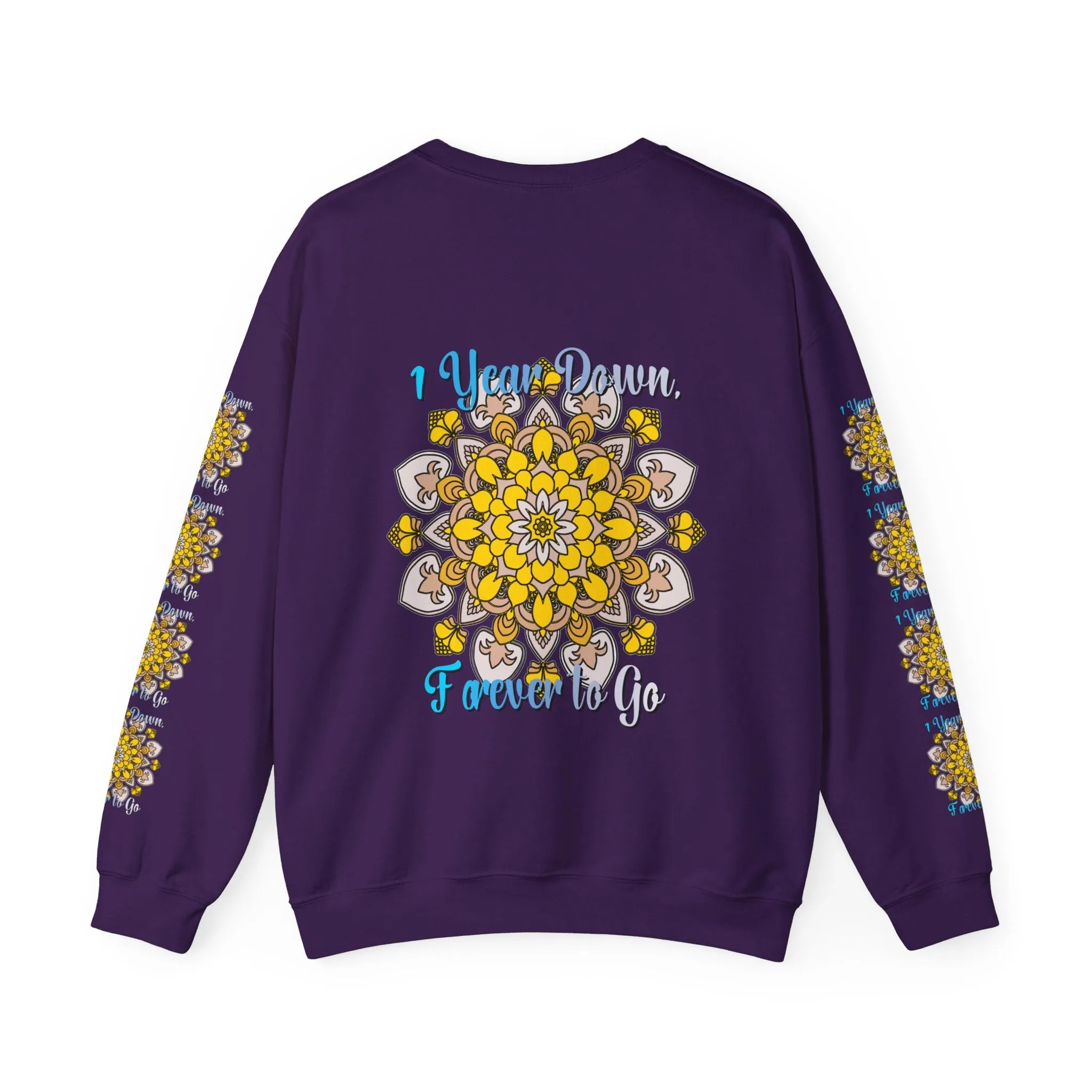 1 Year Wedding Anniversary Crewneck Sweatshirt with Handmade Mandala