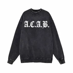 ACAB English Print Vintage Washed Sweatshirt