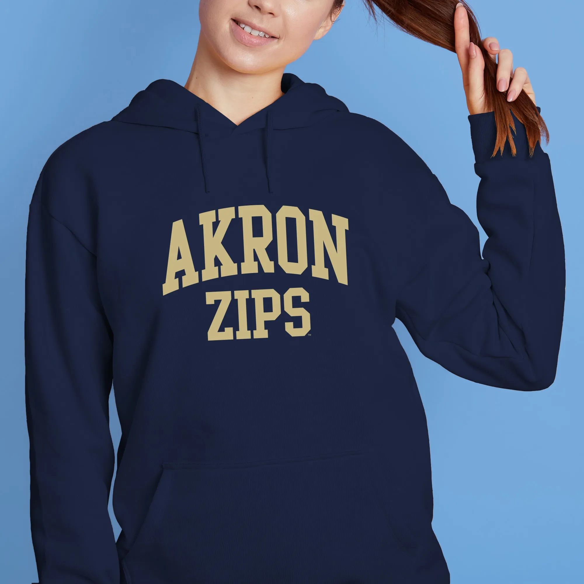 Akron Zips Arch Logo Hoodie - Navy