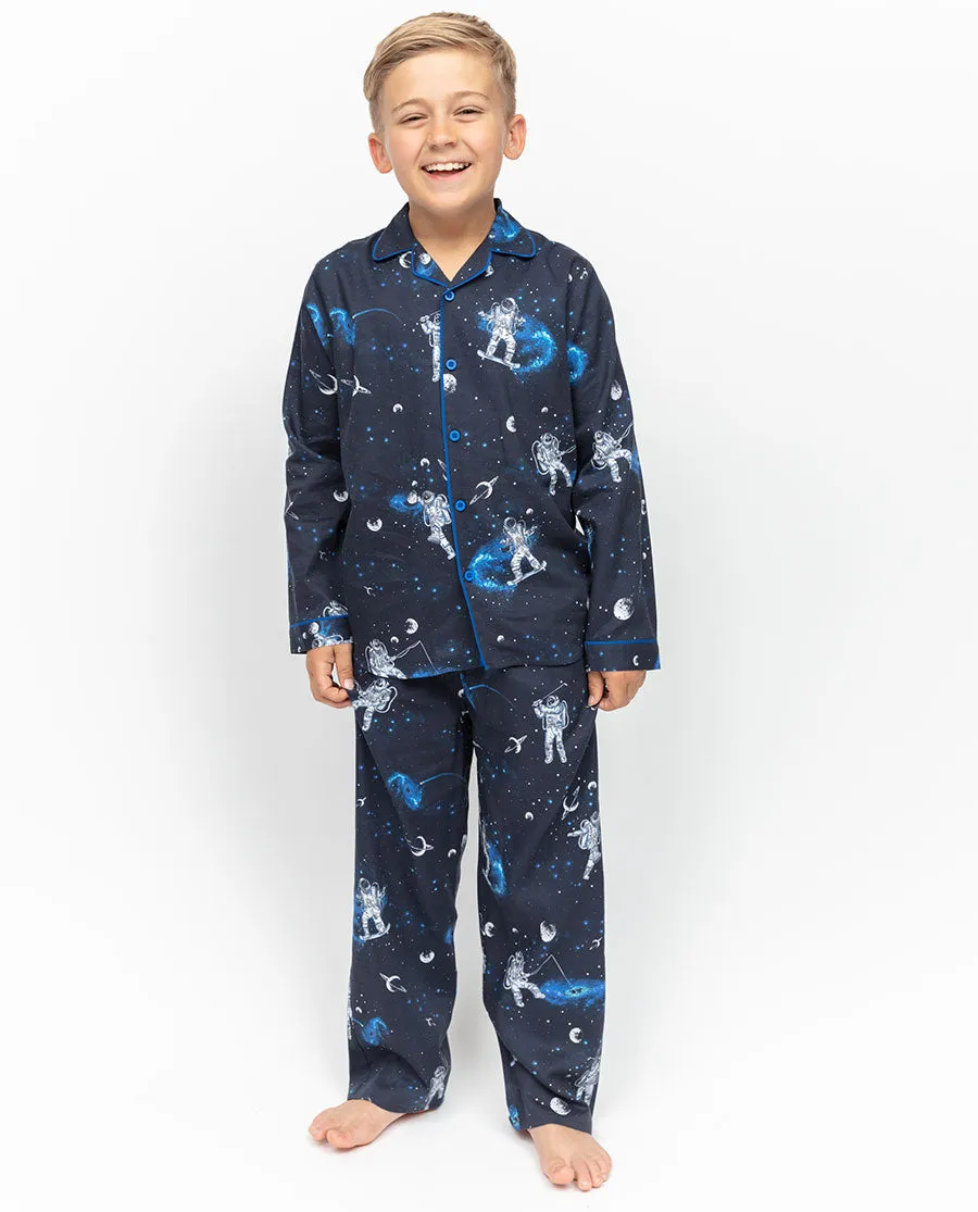 Aldrin Boys Blue Astronaut Print Pyjama Set