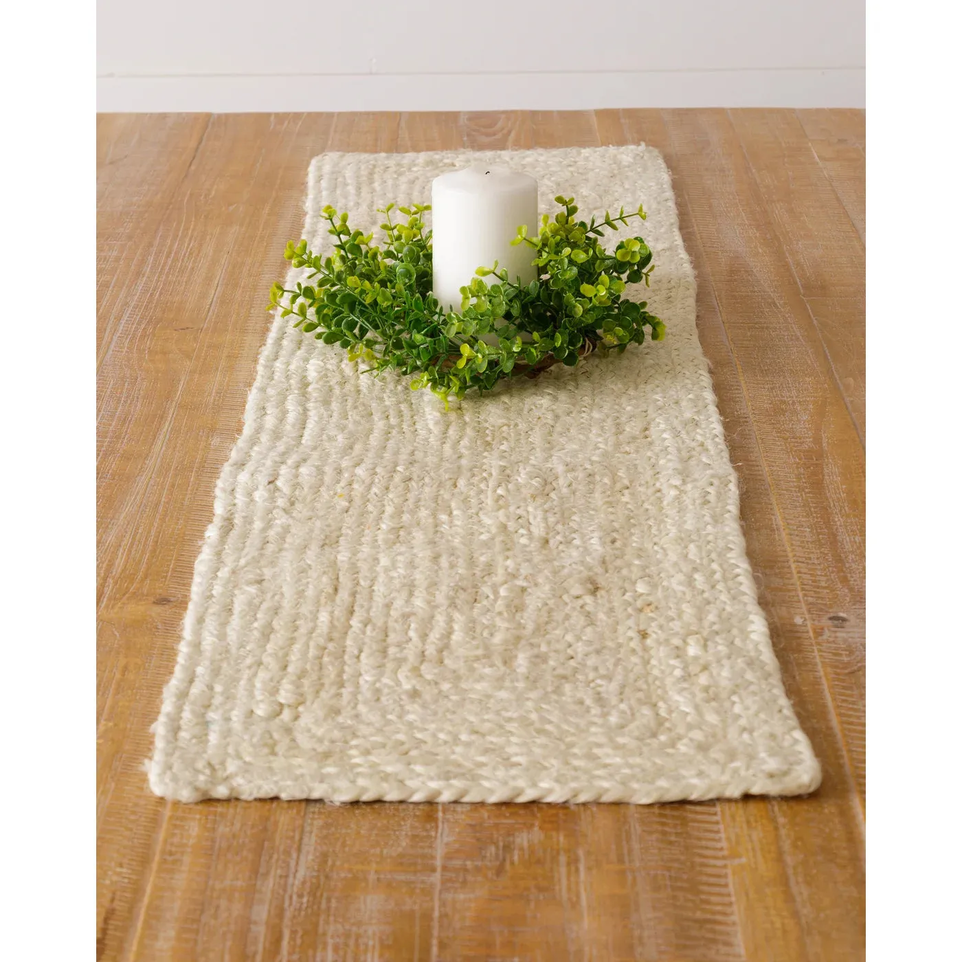 Audrey's Table Runner - Bleached Woven Jute