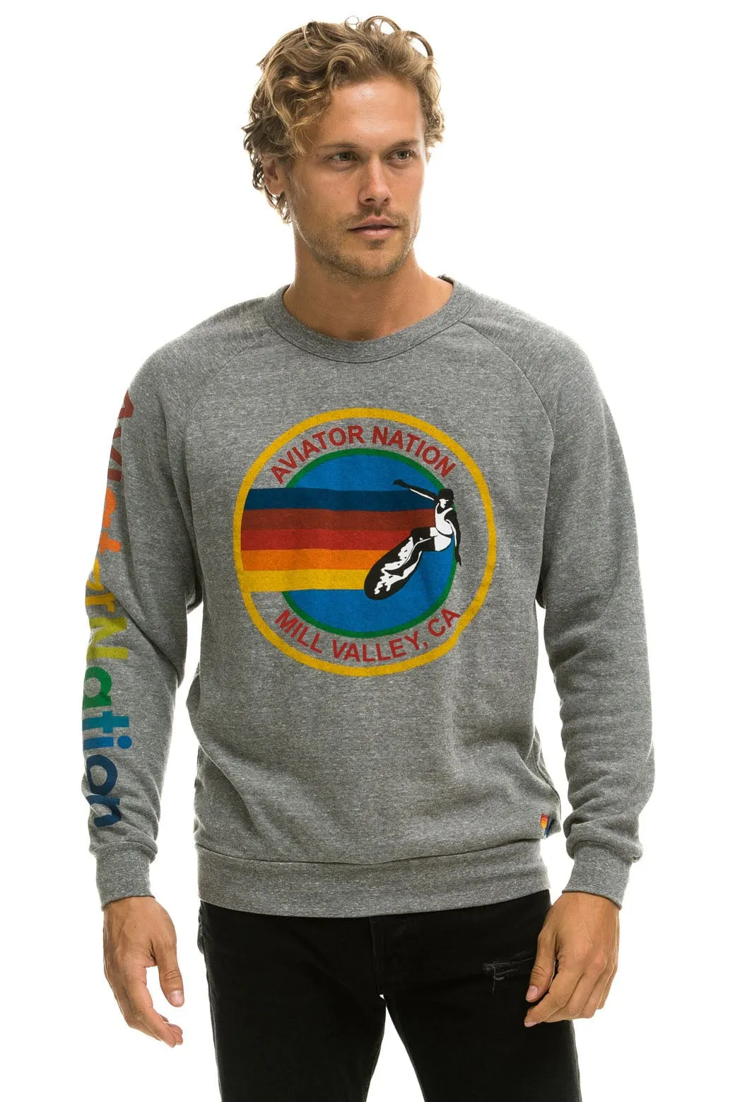 AVIATOR NATION MILL VALLEY SWEATSHIRT - HEATHER GREY