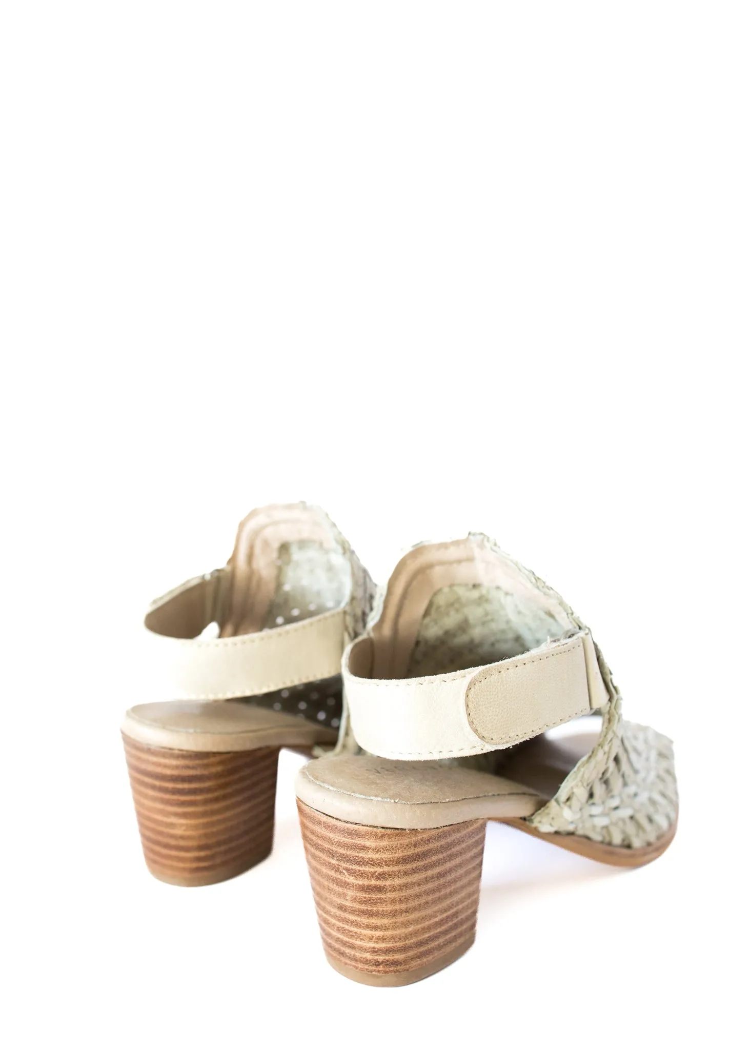 Brinkley Woven Leather Mules in Stone