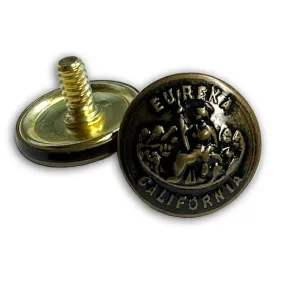 California State Guard AGSU Service Cap Screw-Post Buttons - Pair - Antique Bronze