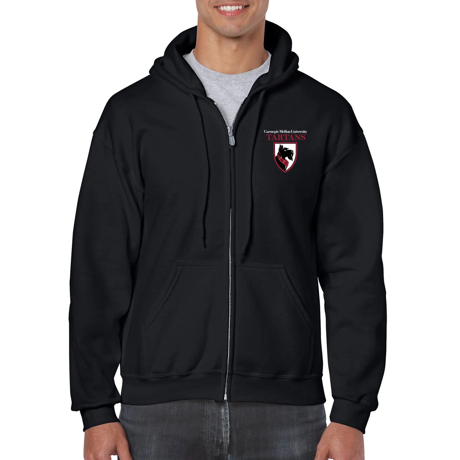 Carnegie Mellon University Tartans Primary Logo Full-Zip Hoodie - Black