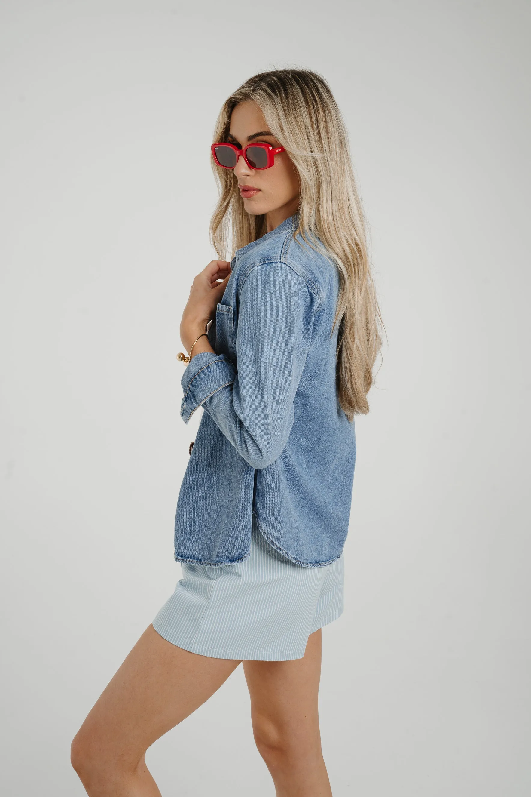 Cindy Denim Shirt In Light Wash