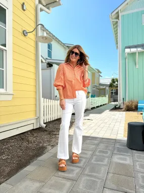 Clementine Stripe Button Down