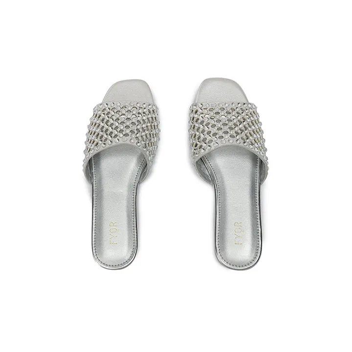 Embellished Square Toe Slide MY 286