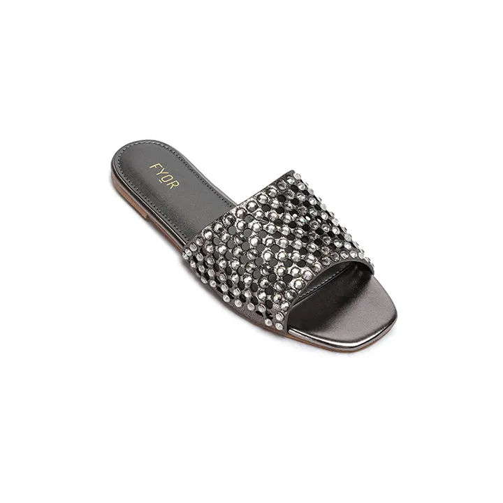 Embellished Square Toe Slide MY 286