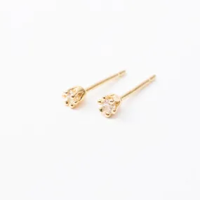 Gold Vermeil Super Tiny Claw Set Cubic Studs