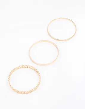 Gold Woven Bangle 3-Pack