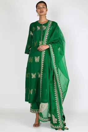 Green Aari Kurta Salwar Set