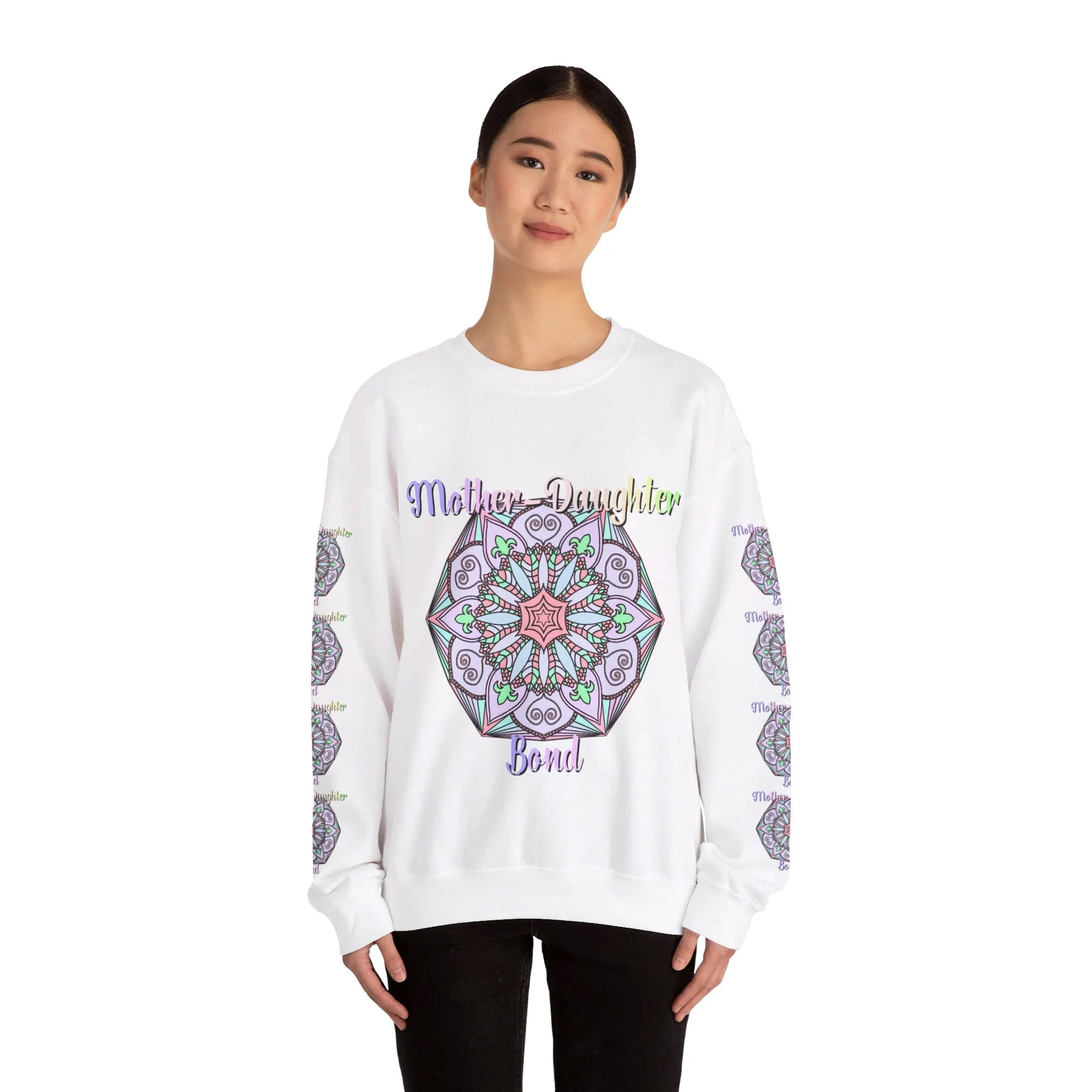 Handmade Mother-Daughter Mandala Sweatshirt