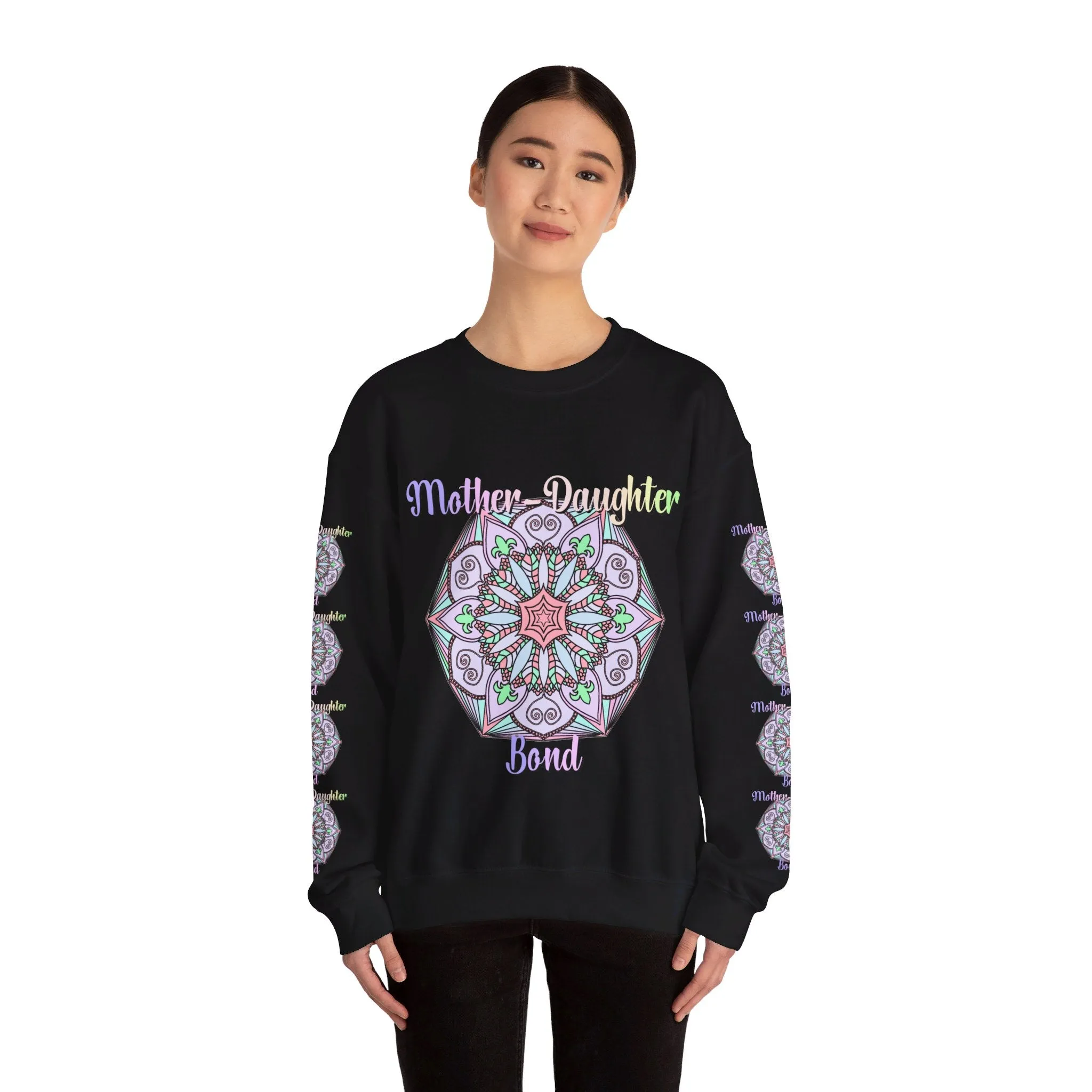 Handmade Mother-Daughter Mandala Sweatshirt