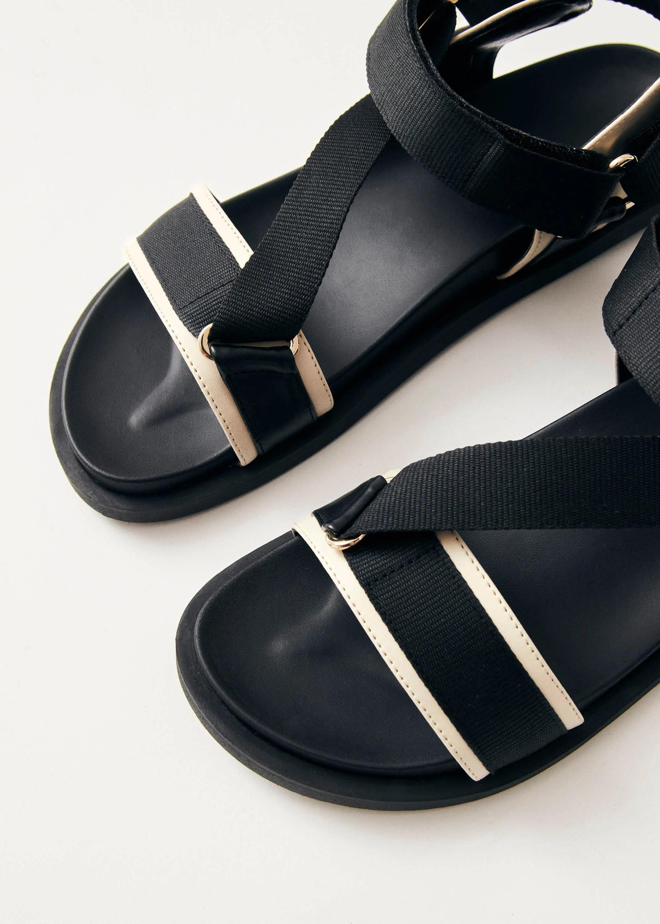 Indigo Black Vegan Leather Sandals