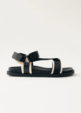 Indigo Black Vegan Leather Sandals