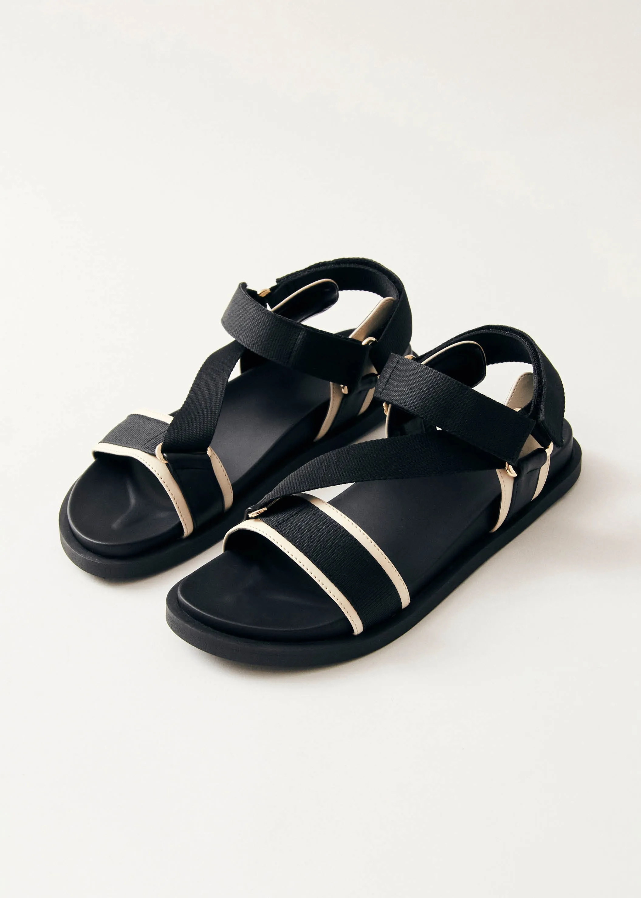 Indigo Black Vegan Leather Sandals