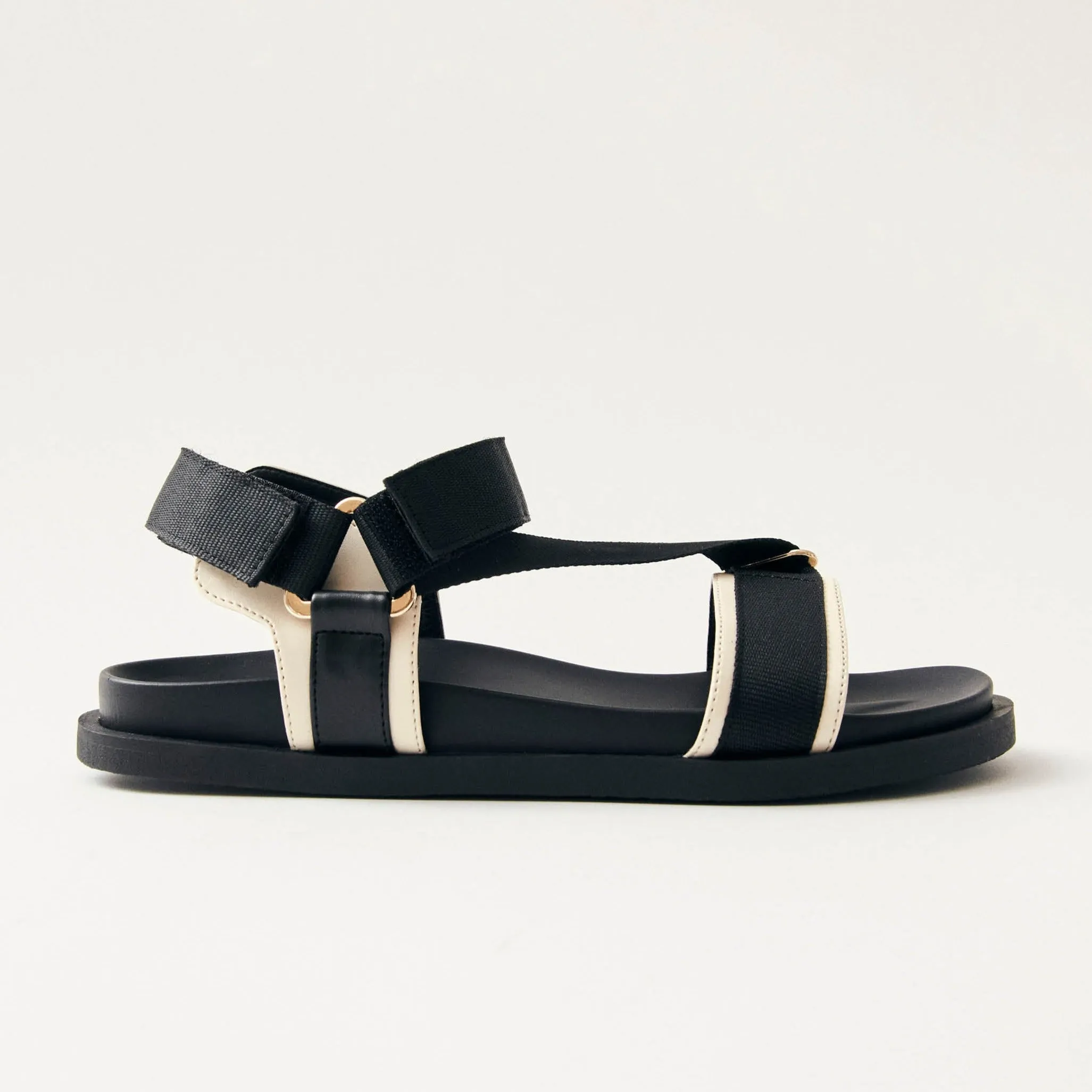 Indigo Black Vegan Leather Sandals