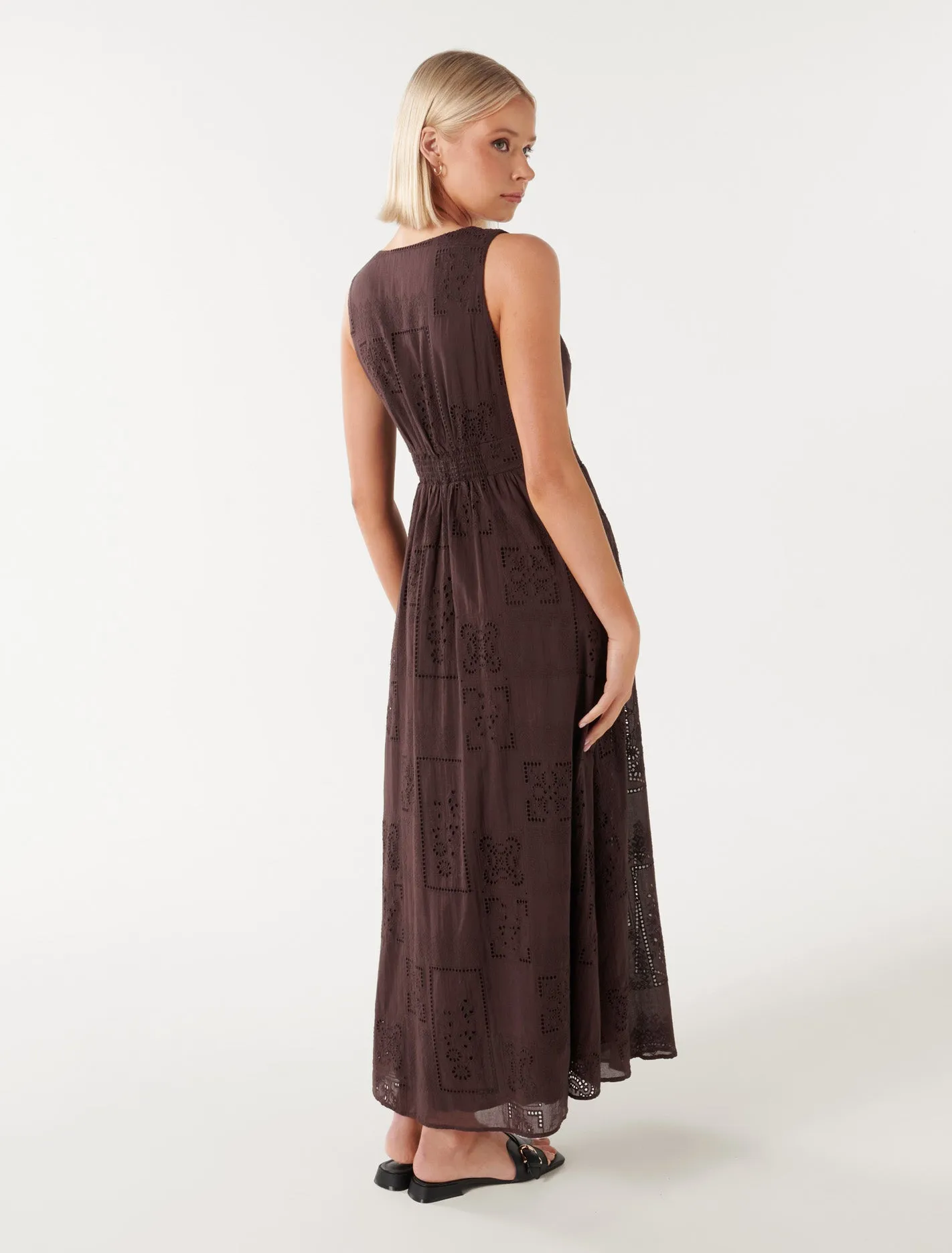 Leni Broderie Midi Dress