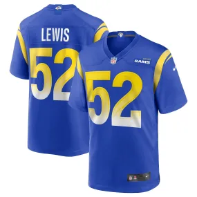 Men's Nike Terrell Lewis Royal Los Angeles Rams Game Jersey