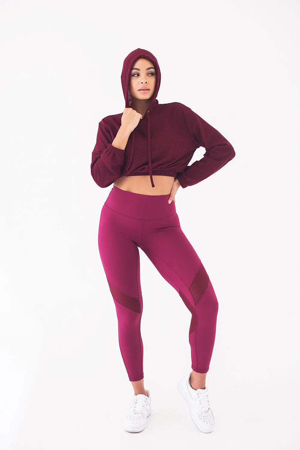 Merlot Mesh Hoodie