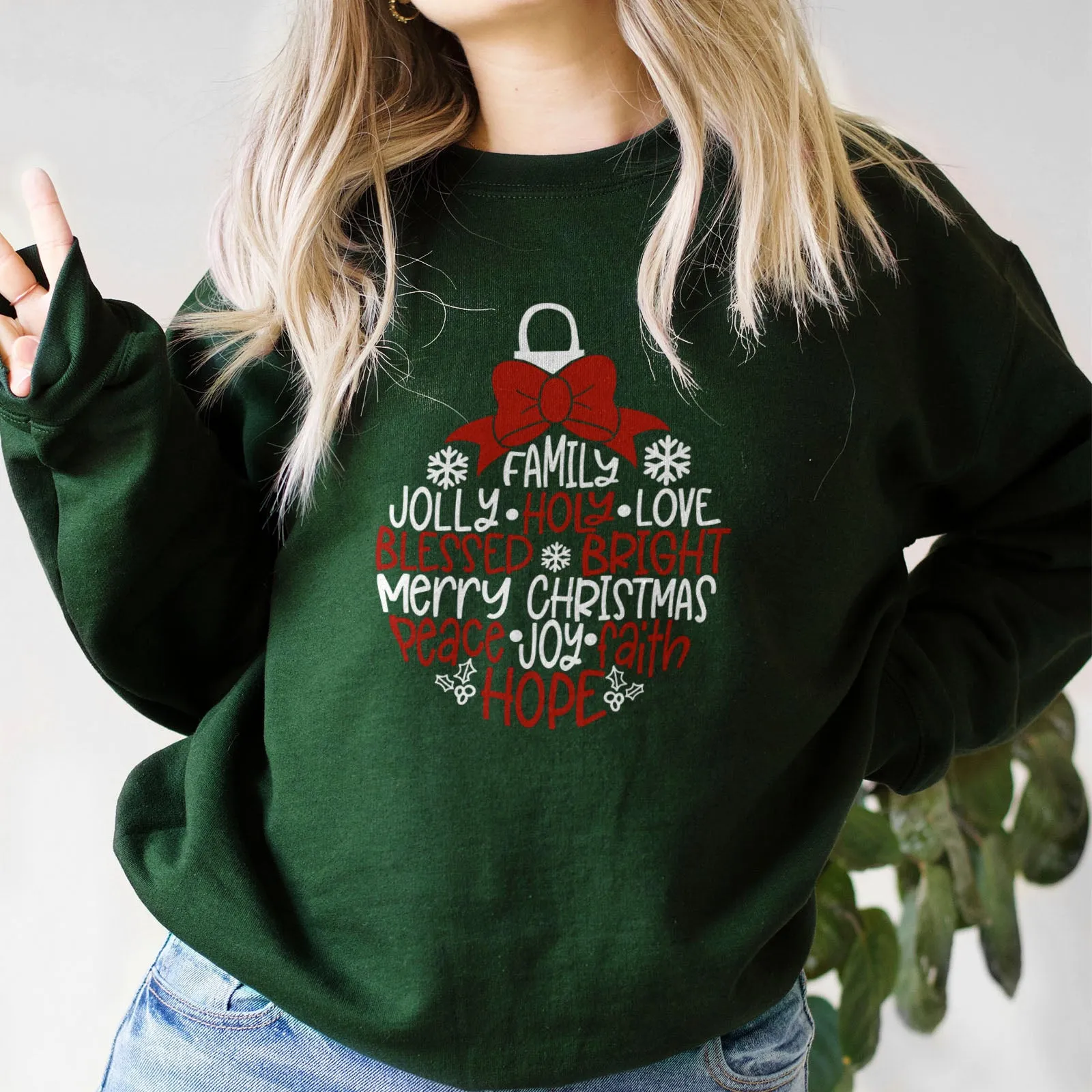 Merry Christmas Ornament Sweatshirt