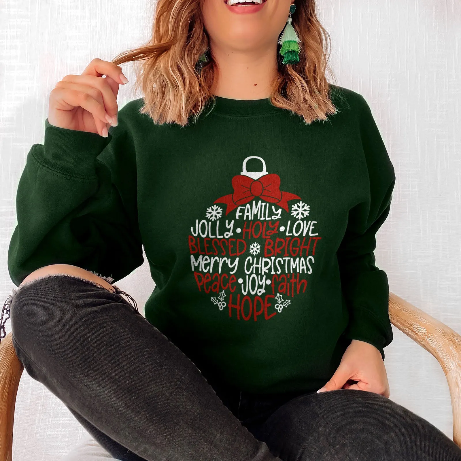 Merry Christmas Ornament Sweatshirt