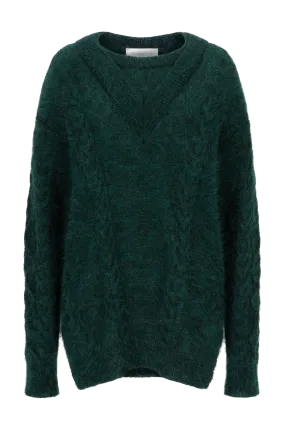 Oversized Cable Knit Sweater | Green