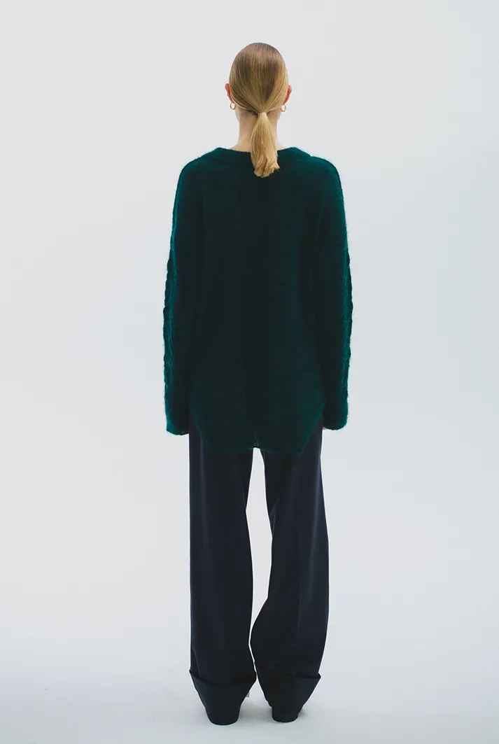 Oversized Cable Knit Sweater | Green