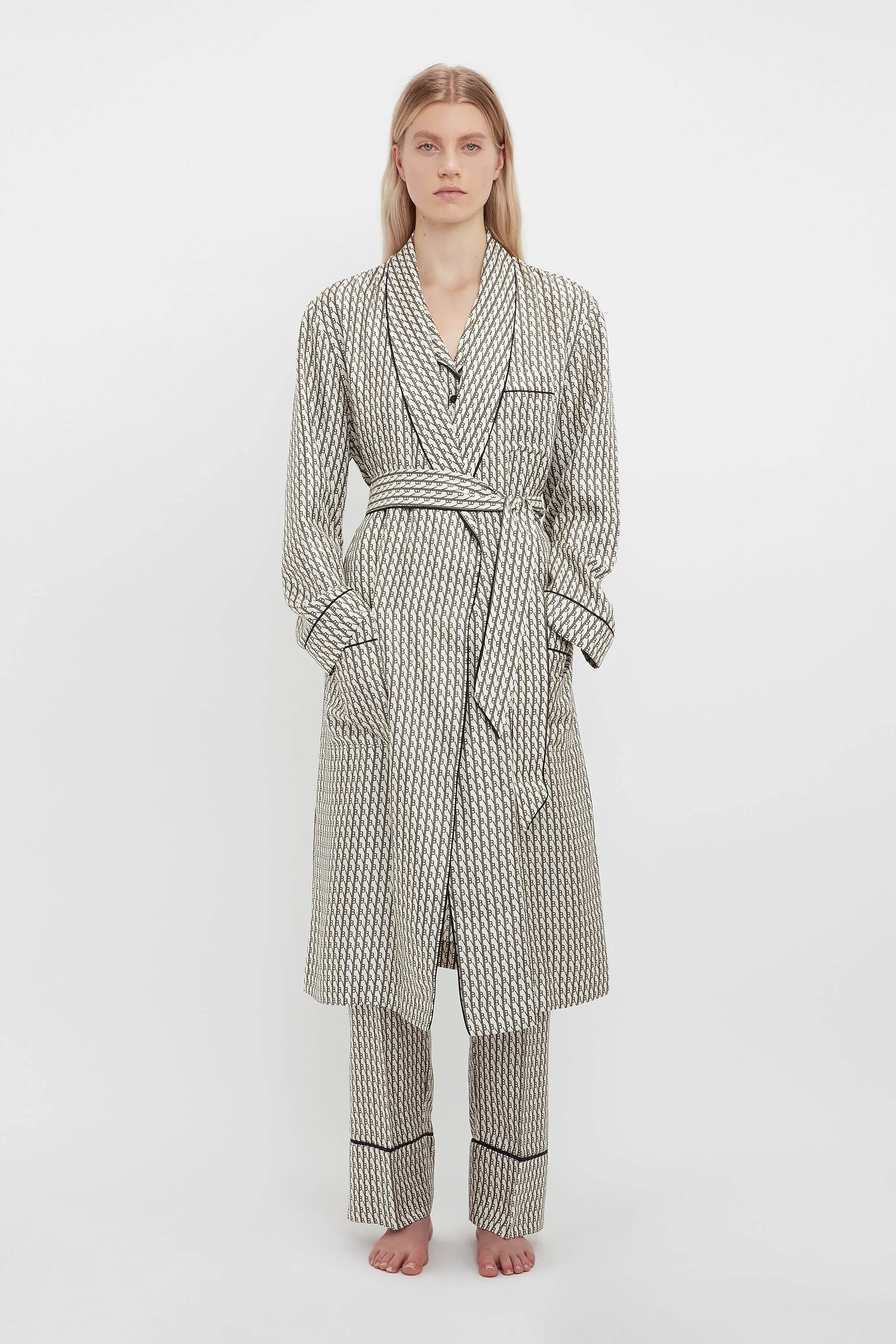 Pyjama Robe In VB House Monogram Jacquard