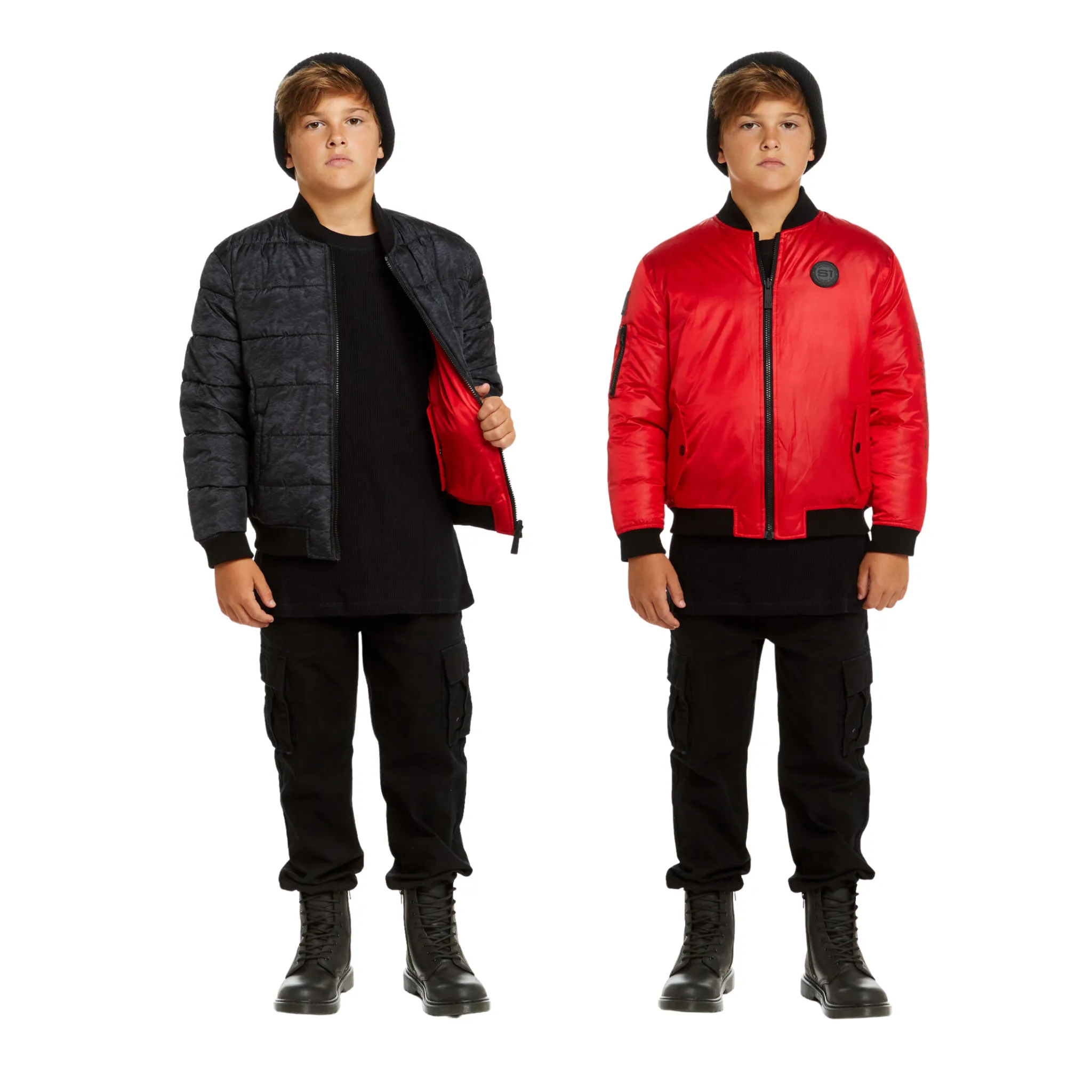 SPACEONE x Andy & Evan | Reversible Bomber Jacket | Mars Red