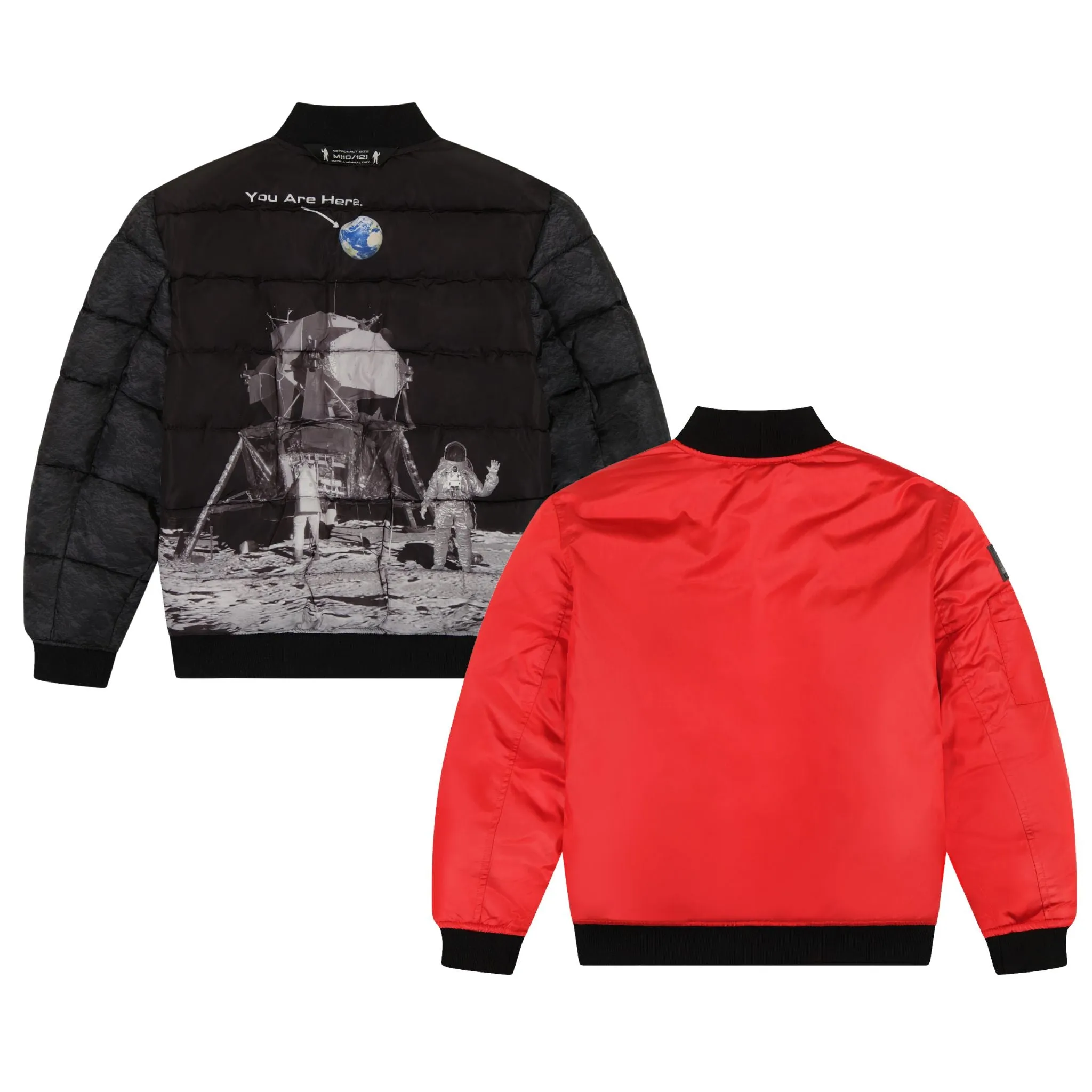 SPACEONE x Andy & Evan | Reversible Bomber Jacket | Mars Red