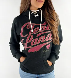 Womens Cleveland Basketball Lace Up Hooded Sweatshirt